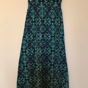 Navy Teal Maxi Skirt, Soft Flowy Stretchy Fun!